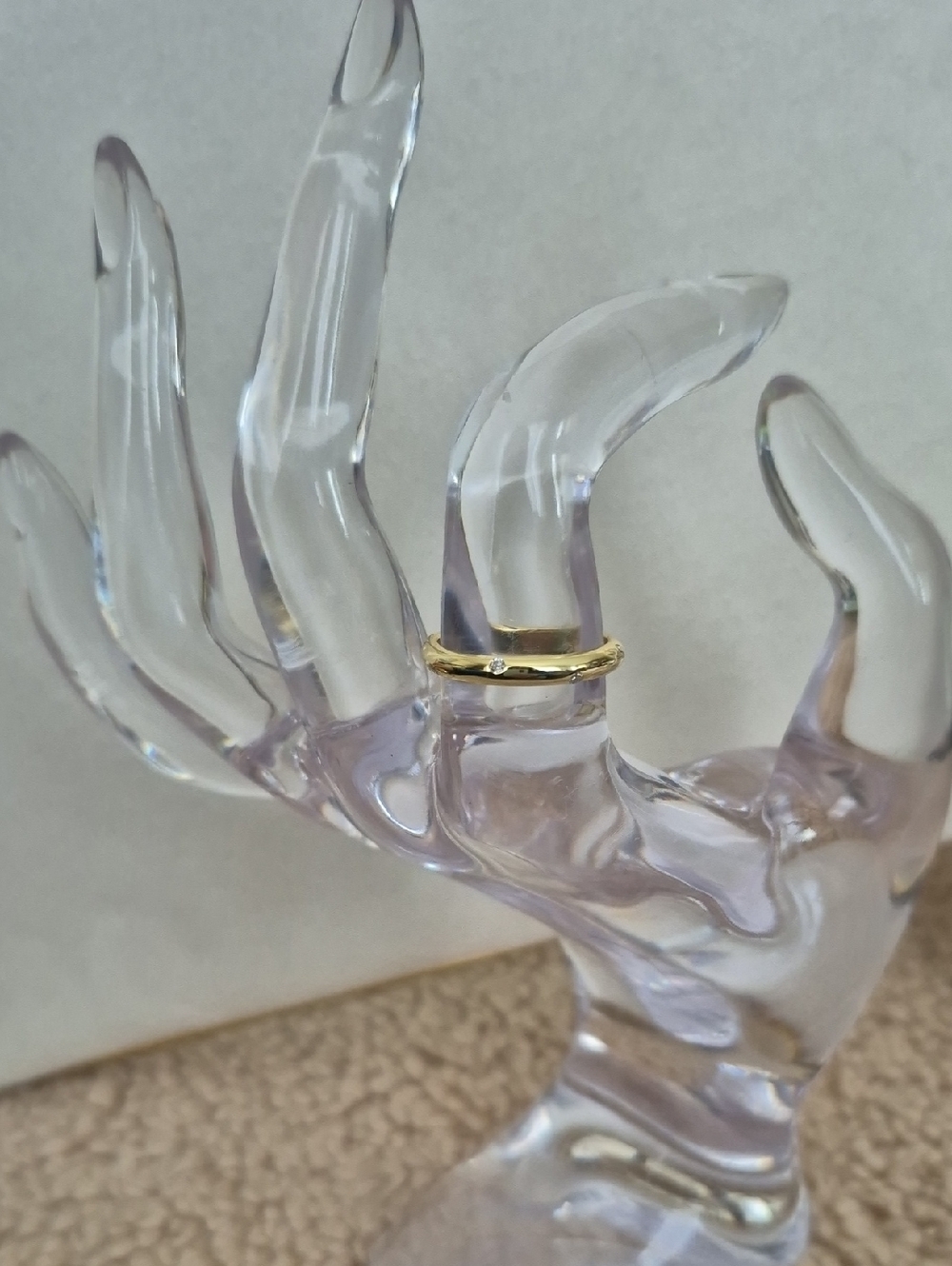 Minimalist Thin Gold Vermeil 0.017ct D 1.6mm Band Ring